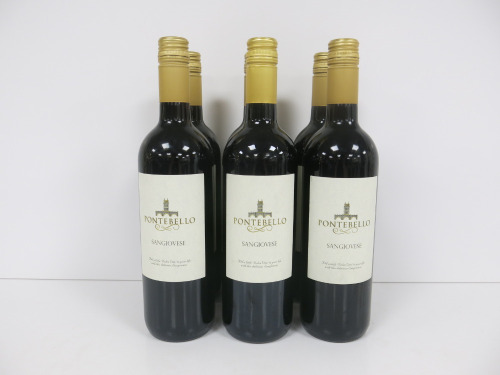 6 x Bottles of Pontebello Sangiovese Red Wine, 75cl.