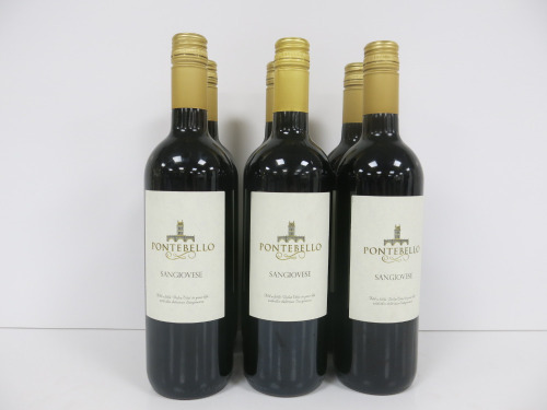 6 x Bottles of Pontebello Sangiovese Red Wine, 75cl.