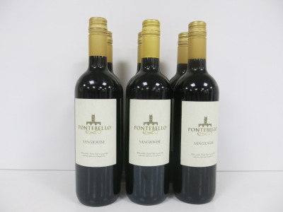 6 x Bottles of Pontebello Sangiovese Red Wine, 75cl.