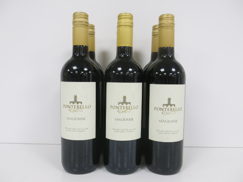 6 x Bottles of Pontebello Sangiovese Red Wine, 75cl.