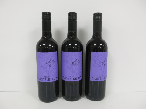 3 x Rosso Castebello Red Wine, 75cl.