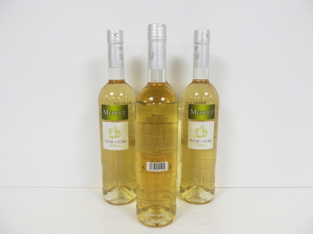 4 x Bottles of Merlet Crème De Poire Williams, William Pear Liqueur, 70cl.