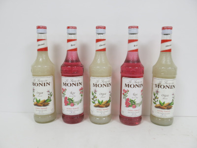 5 x Bottles of Monin Mixers/Syrup to Include: 3 x Orgeat Almond & 2 x Saveur Rose.