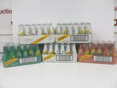 5 x Cases of 24 x Bottles of Schweppes to Include: 3 x Slimline Tonic Waters, 1 x Ginger Beer & 1 x Ginger Ale, 200ml.