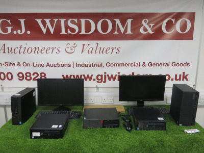 5 x Assorted PC'S to Include: 1 x Dell OptiPlex XE2, Intel Core i5-4570S, CPU @ 2.90GHz. 8GB RAM 1 x HP ProDesk 400G25, Intel Core i7-4790S, CPU @ 3.20GHz, 8GB RAM 1 x HP ProDesk 400G3, INtel Core i7-6700, CPU @ 3.40GHZ, 8GB RAM 1 x Lenovo Thi