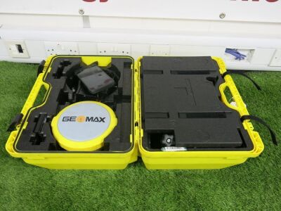 GeoMax Multi Constellation GNSS Receiver, Model Zenith 16, S/N 1783390. Comes with 2 x Geo Max Rechargeable Li-ion Batteries, Type ZBA201, 1 x Charger, Type ZCH201, 1 x GeoMax Tribrach, Type ZTR101, Quick Guide & Rugged Tablet Computer Smart Phone, Model 