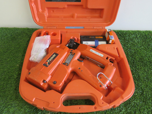 Paslode Impulse Straight Finish Nailer, Model IM250. Comes in Carry Case, 2 x Batteries & Charger. NOTE: missing power lead & plastic facia to handle.