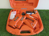 Paslode Impulse Straight Finish Nailer, Model IM250. Comes in Carry Case, 2 x Batteries & Charger. NOTE: missing power lead & plastic facia to handle.