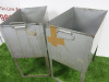 2 x Vintage Grey Metal Waste Cloth Bins. - 2