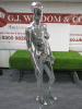 Silver Ladies Display Mannequin on Glass Stand.