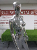 Silver Ladies Display Mannequin on Glass Stand. - 2