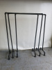 7 x Scaffold Tube Industrial Style Garment Hanging Rails in Black. - 3
