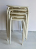 Set of 4 Stacking White Stools.