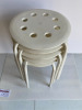 Set of 4 Stacking White Stools. - 2