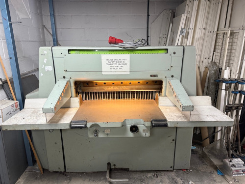 Wohlenberg Hannover Guillotine, Type 86F, S/N S9867. Comes with Assortment of Blades. (As Viewed/Pictured)...