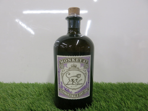 Bottle of Monkey 47 Schwarzwald Dry Gin, 50ml.