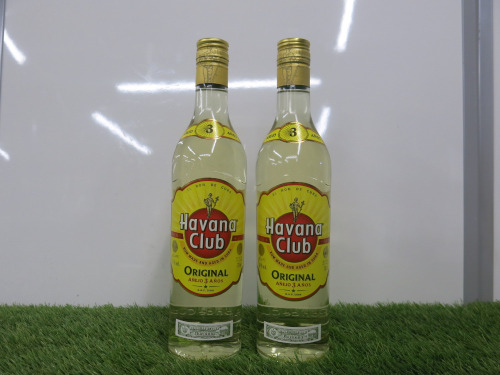2 x Bottles of Havana Club Original 3 Year Old Cuban Rum, 700ml.