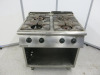 Mareno Stainless Steel 4 Ring Burner Gas Range with Shelf Under. Size H85 x W81 x D73cm. NOTE: requires 1 ring.