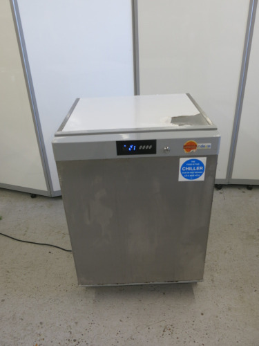 Adexa Stainless Steel Refrigerator, Model SR200, S/N 20205050, Size H85 x W60 x D60cm.