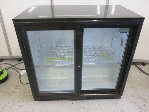 Polar 2 Sliding Door Back Bar Cooler, Model G010-07, S/N 220100438. Size H85 x W90 x D51cm.