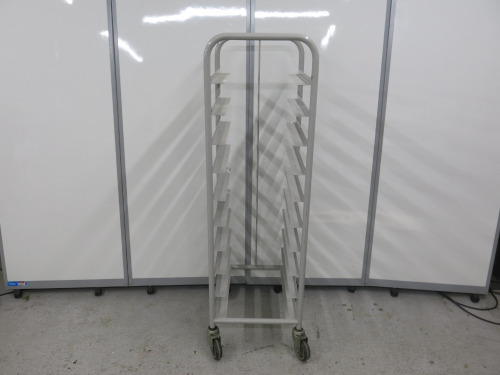 10 Rack Mobile Tray Trolley, Size H140 x W42 x D50cm.