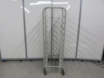 10 Rack Mobile Tray Trolley, Size H140 x W42 x D50cm.