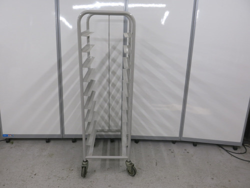 10 Rack Mobile Tray Trolley, Size H140 x W42 x D50cm.