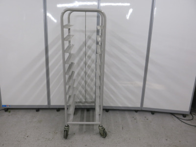 10 Rack Mobile Tray Trolley, Size H140 x W42 x D50cm.