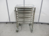 12 Rack Stainless Steel Mobile Tray Trolley, Size H94 x W40 x D56cm. - 2