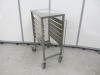 12 Rack Stainless Steel Mobile Tray Trolley, Size H94 x W40 x D56cm. - 3