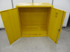 Yellow Hazchem Metal 2 Door Cupboard, Size H100 x W92 x D48cm. - 2