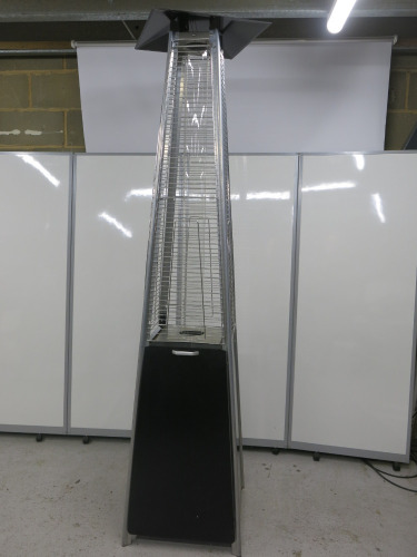 9.5kW Gas Flame Tower Patio Heater, PH08 Series, Size H217 x W38 x D38cm. Comes with Regulator.