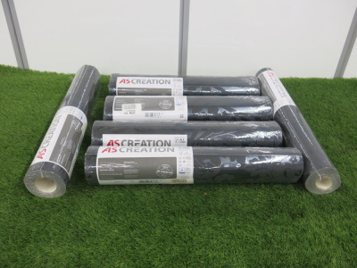 6 x Rolls of AS Creation Black Expanded Vinyl Wall Paper.