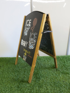 Double Sided Pavement Chalk Board, Size H80 x W45cm.