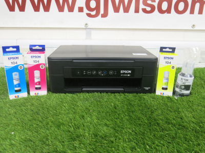 Epsom XP-2200 Printer, Model C671B, with 4x Ink Bottles including Black, Magenta, Cyan and Yellow.