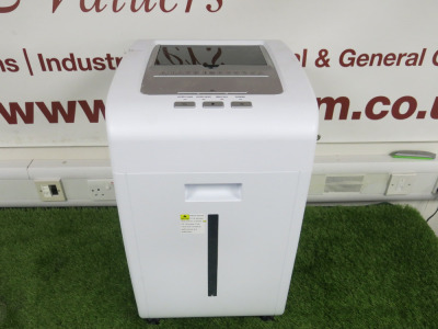 200 Sheet Autofeed Micro Cut Shredder on Wheels, with Owners Manual.