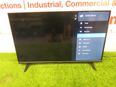 32" Phillips Smart TV, Model 32PH56009/05, Serial No FZ1a2504034702. Comes with Remote Control.