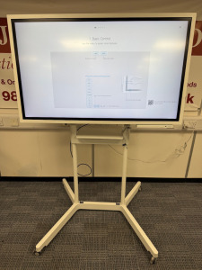 Samsung Flip Interactive Colour Display Unit, Model WM55H. Comes on Mobile Stand & Norwii Professional Wireless Presenter in Box.
