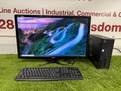 HP 280 G2 SFF PC, Intel Core i5-6500 3.2GHz, 8GB RAM, 452GB Storage, Running Windows 10 Pro. Comes with, ACER 27" LCD Monitor, Model G276HL