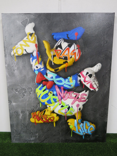 "AW Phooey" by Dan Lane, Hand Varnished Boxed Canvas. Limited Edition 23/295. Size 82 x 71cm. Comes with Certificate of Authenticity.