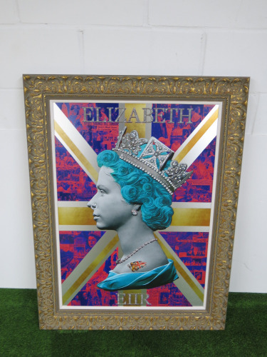 "Elizabeth" by Illuminati Neon, Muti Media Hand Varnished Canvas on Aluminium. Limited Edition 190/295. Size 111 x 86cm. Comes with Certificate of Authenticity.