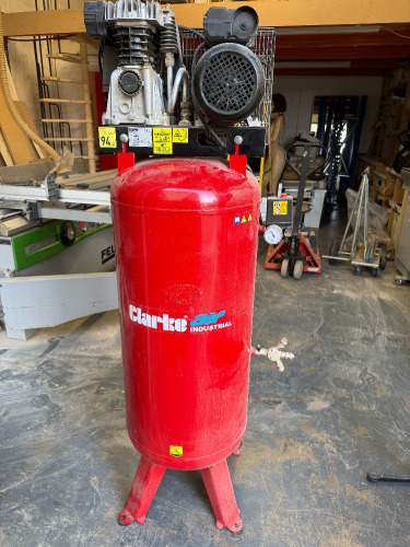 Clarke Air Industrial Upright Compressor, Model VE15C150, 150L Receiver Tank, 240v.