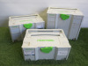 3 x Festool Systainer T-Loc 2/3/4 Carry Cases.
