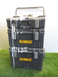 DeWalt Mobile Trolley with 3 x Stacking Tool Chests & Contents (As Viewed).