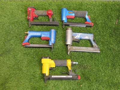 5 x Pneumatic Nail Guns Assorted Makes & Models (As Viewed).