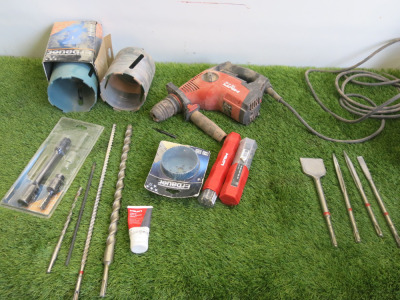 Hilti TE 7-C Hammer Drill with Assortment of Hilti Drill/Masonry/Chisel Bits & Erbauer Core Drill Bits (As Viewed).