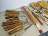 Large Quantity of Assorted Woodworking Lathe Chisels & Other Hand Tools to Include: Approx 50 x Wood Handle Tools (Henry Taylor/Wolf/Crown Tools Etc), 2 x Measuring Gauges, Markers, Compasses, Jigs & Other (As Viewed/Pictured). - 2