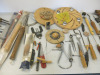 Large Quantity of Assorted Woodworking Lathe Chisels & Other Hand Tools to Include: Approx 50 x Wood Handle Tools (Henry Taylor/Wolf/Crown Tools Etc), 2 x Measuring Gauges, Markers, Compasses, Jigs & Other (As Viewed/Pictured). - 3