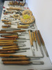 Large Quantity of Assorted Woodworking Lathe Chisels & Other Hand Tools to Include: Approx 50 x Wood Handle Tools (Henry Taylor/Wolf/Crown Tools Etc), 2 x Measuring Gauges, Markers, Compasses, Jigs & Other (As Viewed/Pictured). - 6