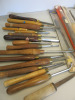 Large Quantity of Assorted Woodworking Lathe Chisels & Other Hand Tools to Include: Approx 50 x Wood Handle Tools (Henry Taylor/Wolf/Crown Tools Etc), 2 x Measuring Gauges, Markers, Compasses, Jigs & Other (As Viewed/Pictured). - 9